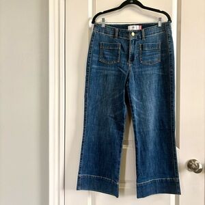 CAbi 💫 NWOT Spring 2021, Lido Crop, Flared Cropped Wide Leg Jeans, Size 8, #5981